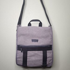 Levi's Canvas Laptop Large Messenger Bag Gray Black Y2K